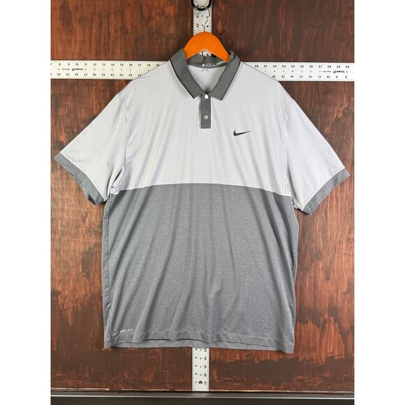 Nike Tiger Woods Collection Performance Tech Golf Polo Shirt Activewear‎ Gray XL - Picture 2 of 10